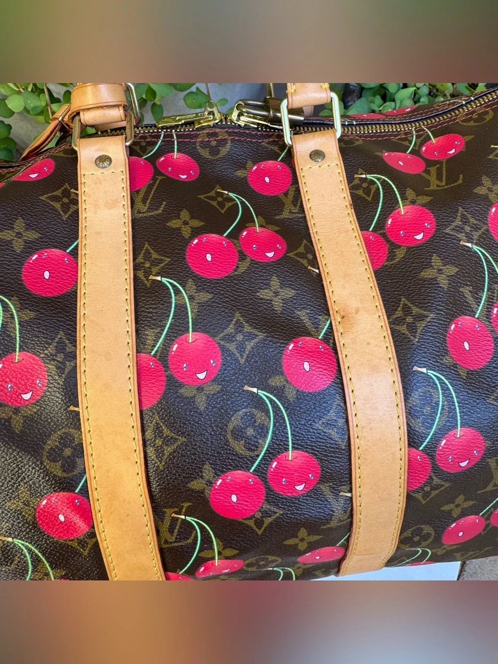 Louis Vuitton x Takashi Murakami Vintage Cherry Keepall 45
